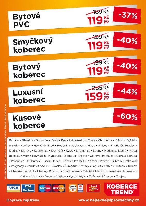leták Letáky Koberce Trend strana 1 leták Letáky Koberce Trend strana 1