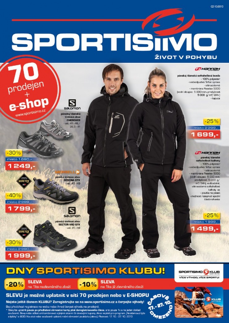 leták Sportisimo Aktuální leták od 17.10.2013 strana 1 leták Sportisimo Aktuální leták od 17.10.2013 strana 1