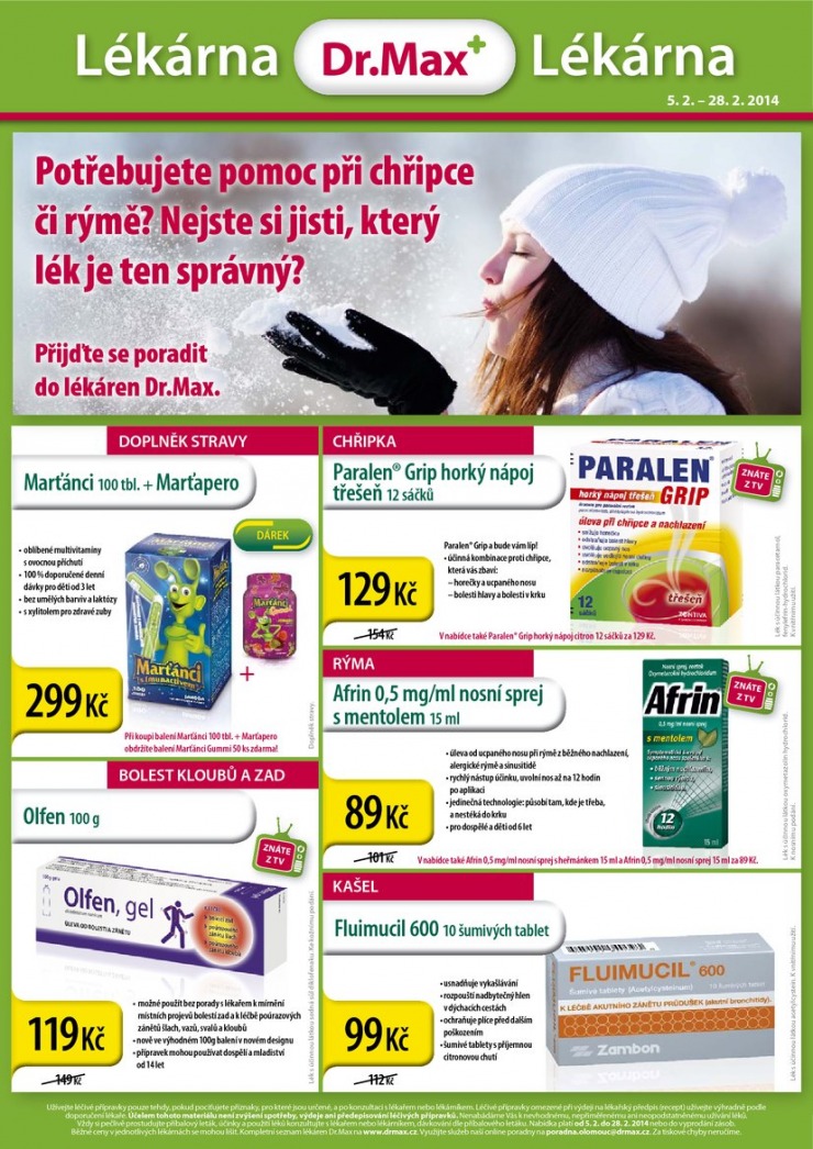 leták Dr. Max lékárna Aktuální leták od 5.2.2014 strana 1 leták Dr. Max lékárna Aktuální leták od 5.2.2014 strana 1