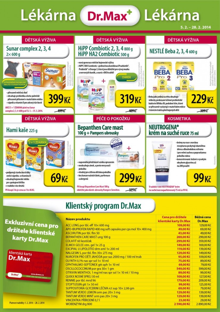 leták Dr. Max lékárna Aktuální leták od 5.2.2014 strana 1 leták Dr. Max lékárna Aktuální leták od 5.2.2014 strana 1