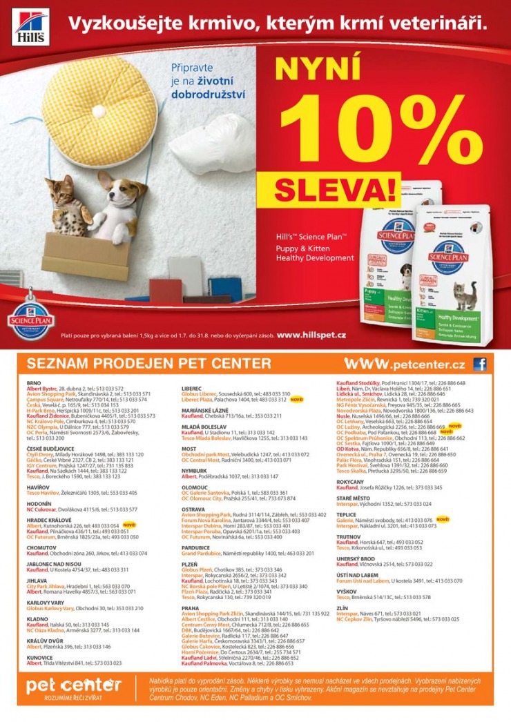 leták Pet Center Akční leták od 1.8.2014 strana 1 leták Pet Center Akční leták od 1.8.2014 strana 1