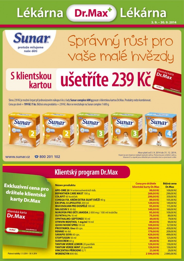 leták Dr. Max lékárna Aktuální leták od 3.9.2014 strana 1 leták Dr. Max lékárna Aktuální leták od 3.9.2014 strana 1