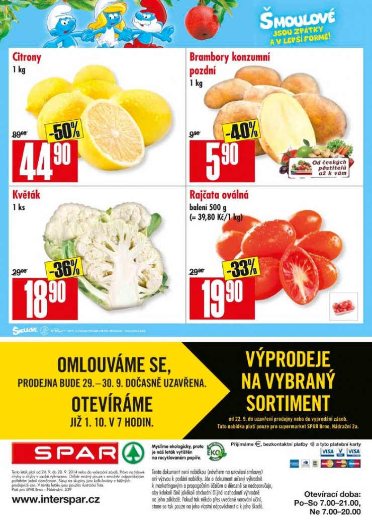 leták Interspar nabídka Spar od 24.9.2014 strana 1 leták Interspar nabídka Spar od 24.9.2014 strana 1
