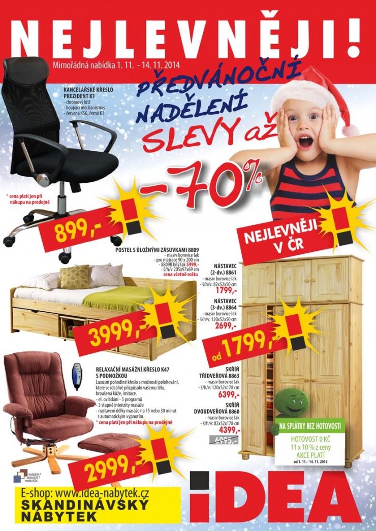 leták Idea nábytek Akční leták od 1.11.2014 strana 1 leták Idea nábytek Akční leták od 1.11.2014 strana 1