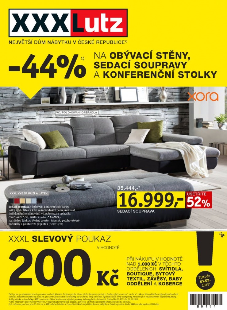 leták XXXLutz Aktuální prospekt od 20.1.2015 strana 1 leták XXXLutz Aktuální prospekt od 20.1.2015 strana 1