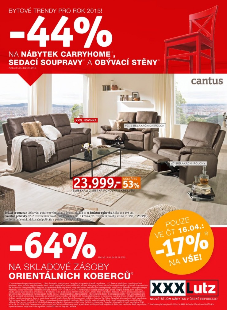 leták XXXLutz Bytové trendy od 14.4.2015 strana 1 leták XXXLutz Bytové trendy od 14.4.2015 strana 1