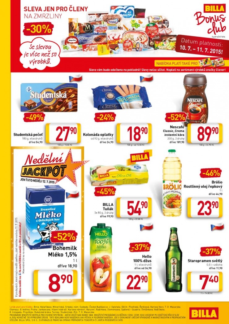 leták Billa malý od 8.7.2015 strana 1 leták Billa malý od 8.7.2015 strana 1