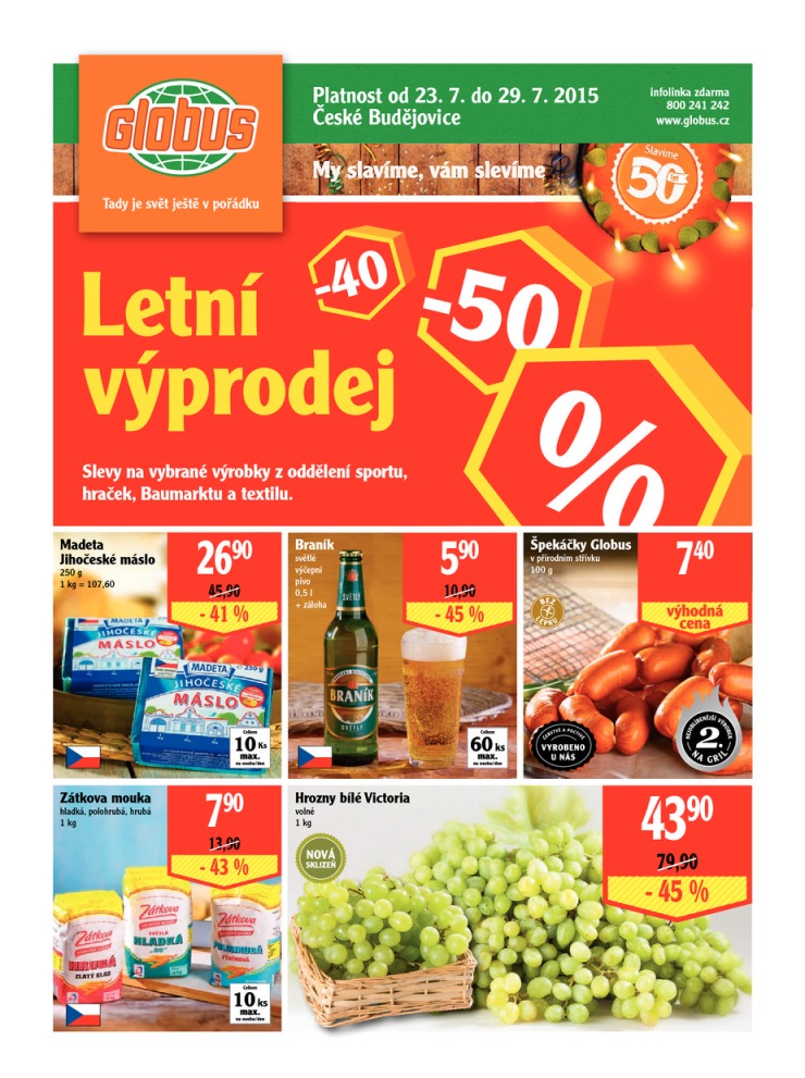 leták Globus Naše noviny od 23.7.2015 strana 1 leták Globus Naše noviny od 23.7.2015 strana 1